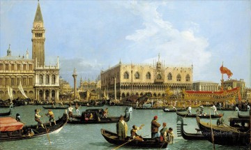 Canaletto Painting - Return of the Bucentaurn to the Molo on Ascension Day Canaletto